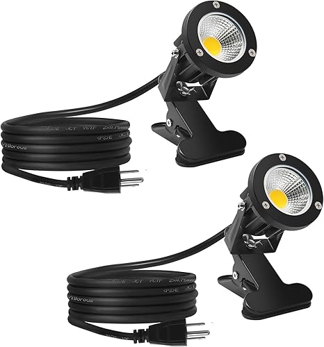 Taysing Luces LED para exteriores, impermeables, con abrazadera, luces de paisaje, con clip para iluminación de acento, plantas, patio, jardín,