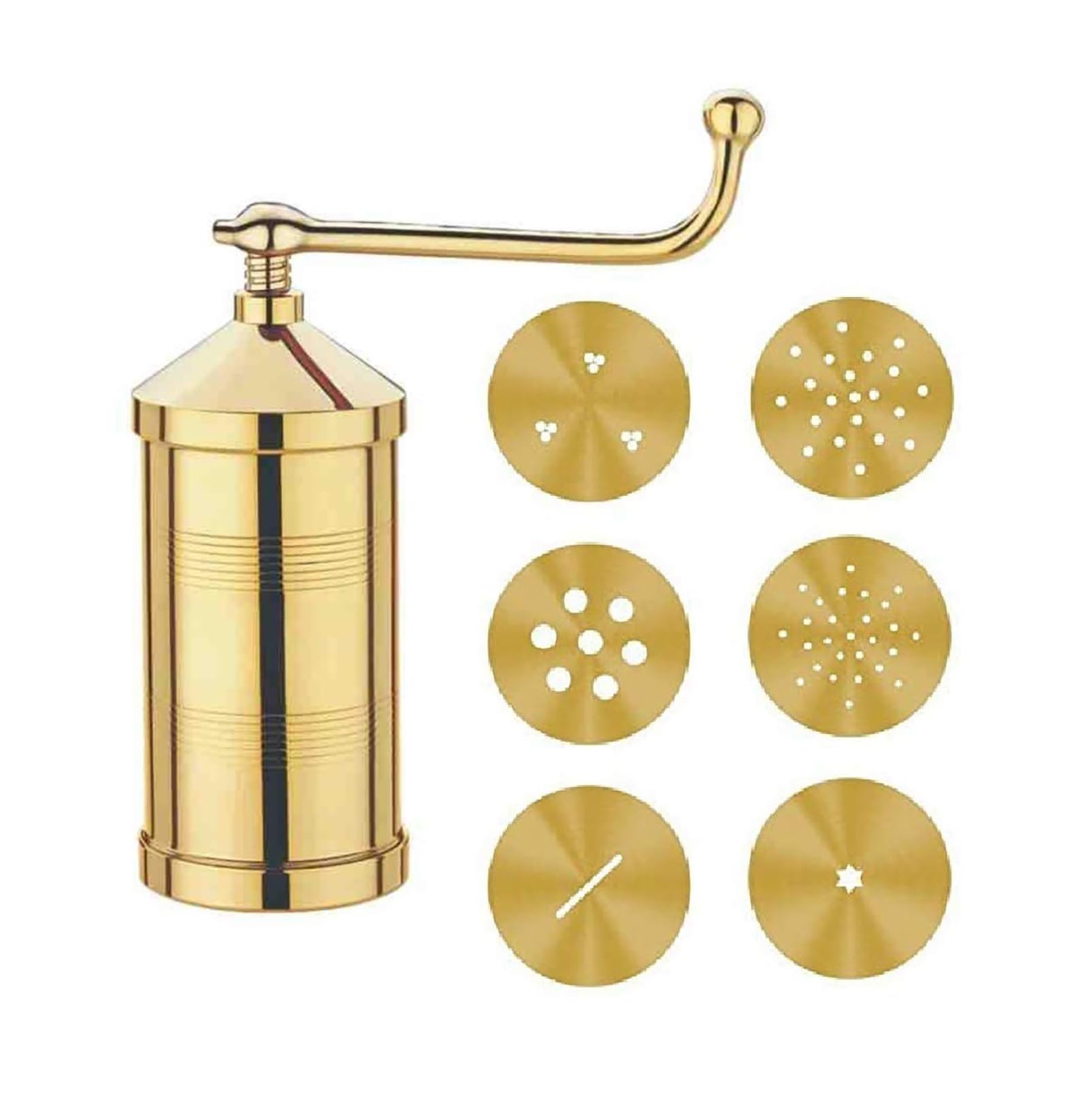 faas Pure Brass Sev Sancha Machine with Free 6 Different Jali for Making Different Types of Sevaiya, Sev, hakli Sacha, Chakli,(Brass) Idiyappam/noolputtu/Sevanazhi Sevaiya/janthikalu
