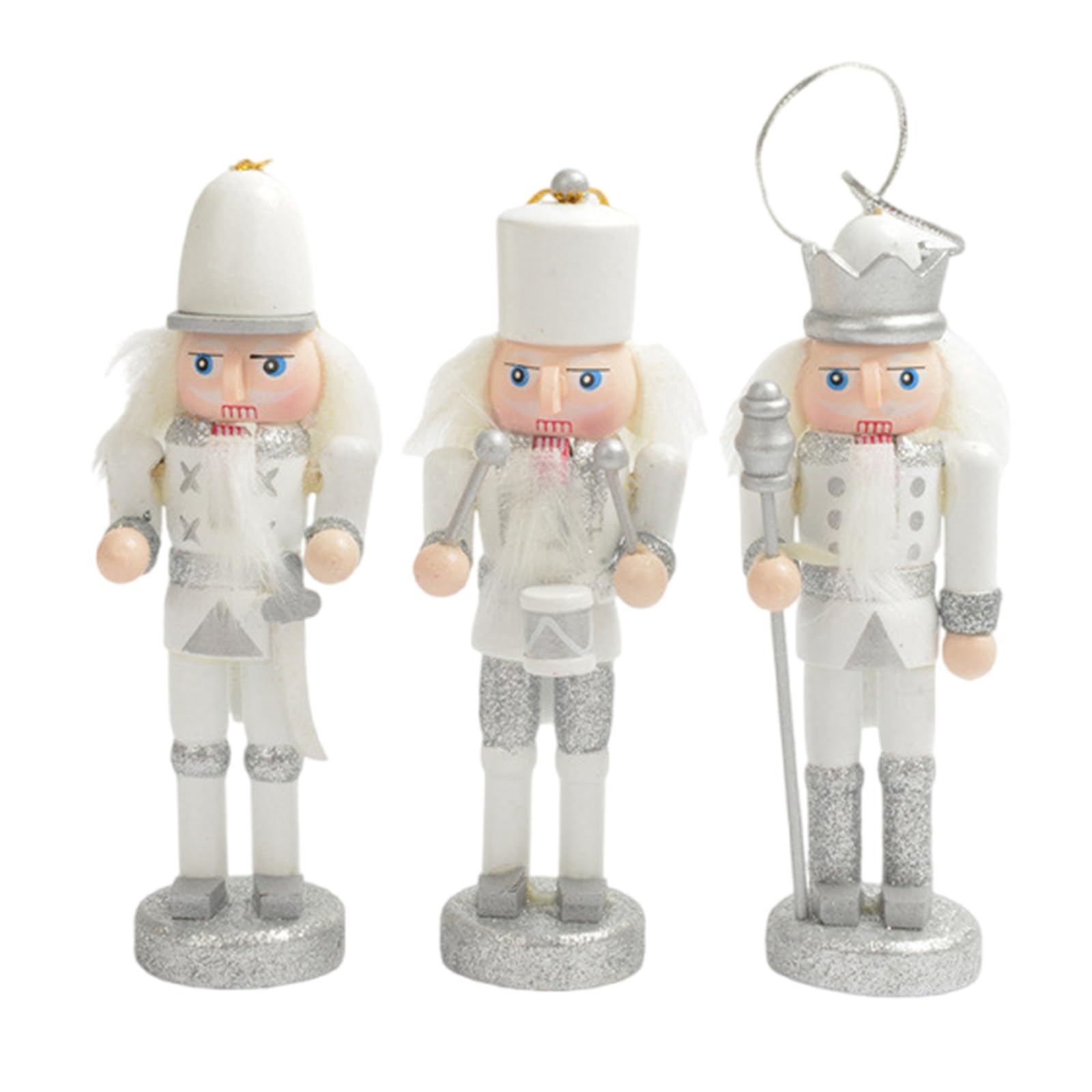 Tsophreniq 12cm Nutcrackers Figures Sturdy Wood Christmas Decoration Accessory for Fireplaces and Home Nutcrackers Christmas Decorations
