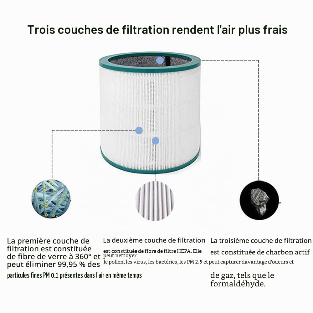 Filtre HEPA de remplacement compatible avec le purificateur d'air Dyson Pure Cool Link TPO2 TPO3 TPO0 AM11 BP01