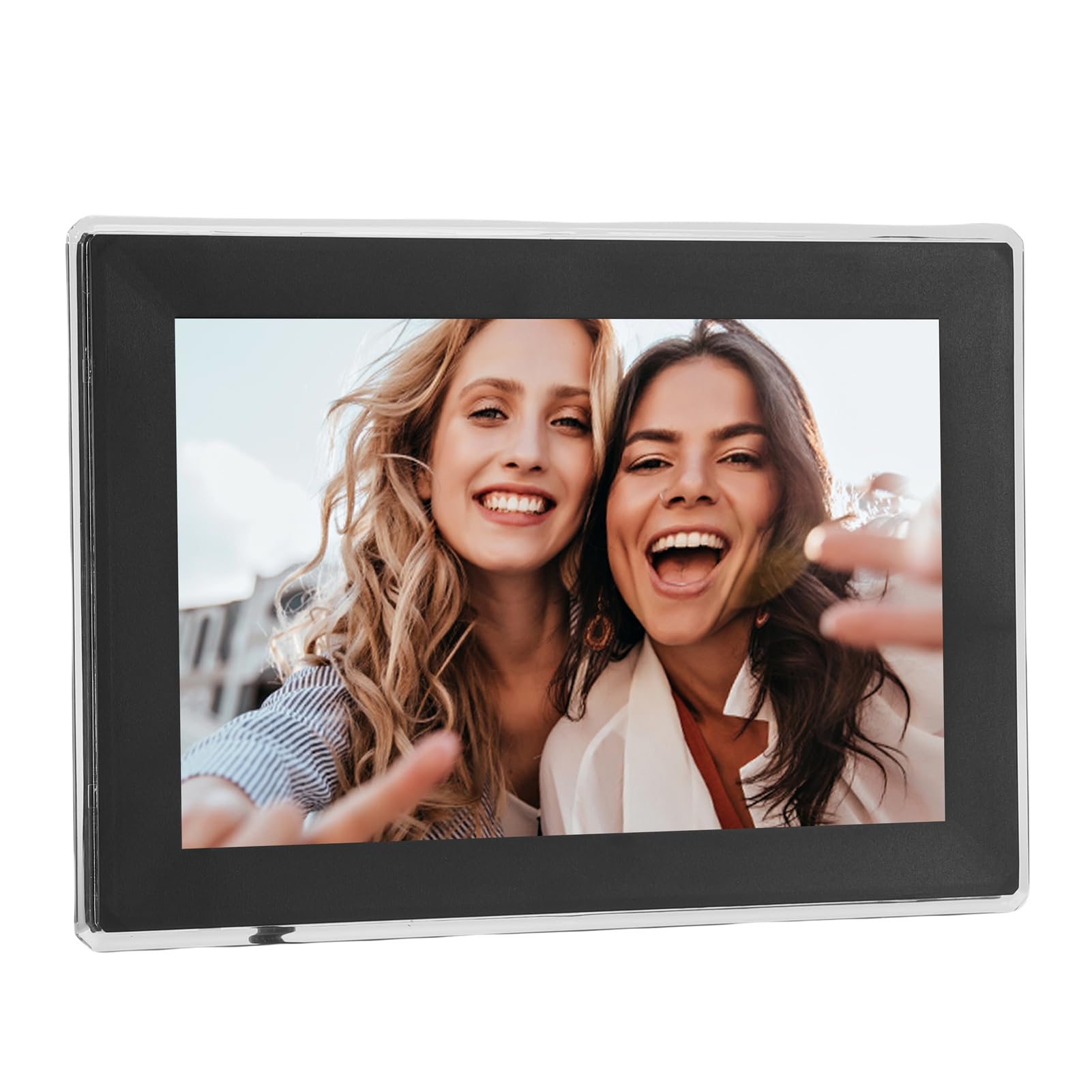 XUMIUZIY Cyfrowa Ramka Obrazu, 10.1 -calowa Ramka Wideo Wi -Fi, Ekran Dotykowy 1280x800 LCD, Obsługa OTG, System Dual Greleger, 32 GB Zdalne Udostępnianie Elektronicznego Albumu w Chmurze (wtyczka