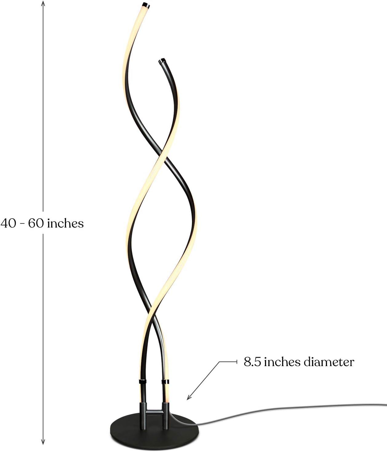 Embrace Adjustable 60" Black LED Energy-Efficient Floor Lamp