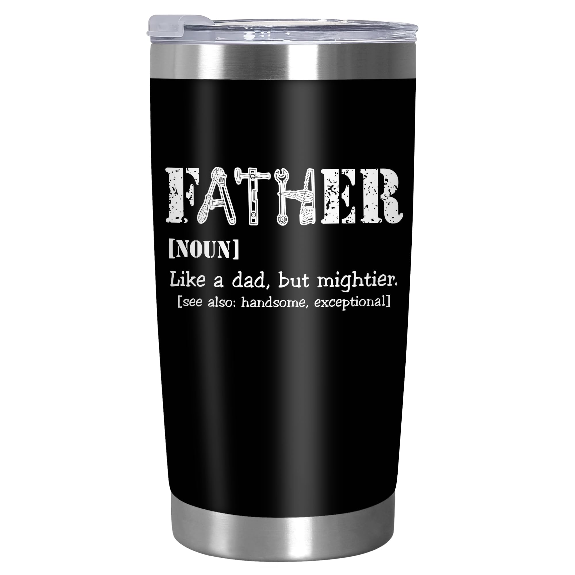 TEEZWONDER Birthday Gifts for Dad from Daughter Son - Stainless Steel Insulated Coffee Tumbler with Lid 20 oz - Father's Day Birthday Gifts, Funny
