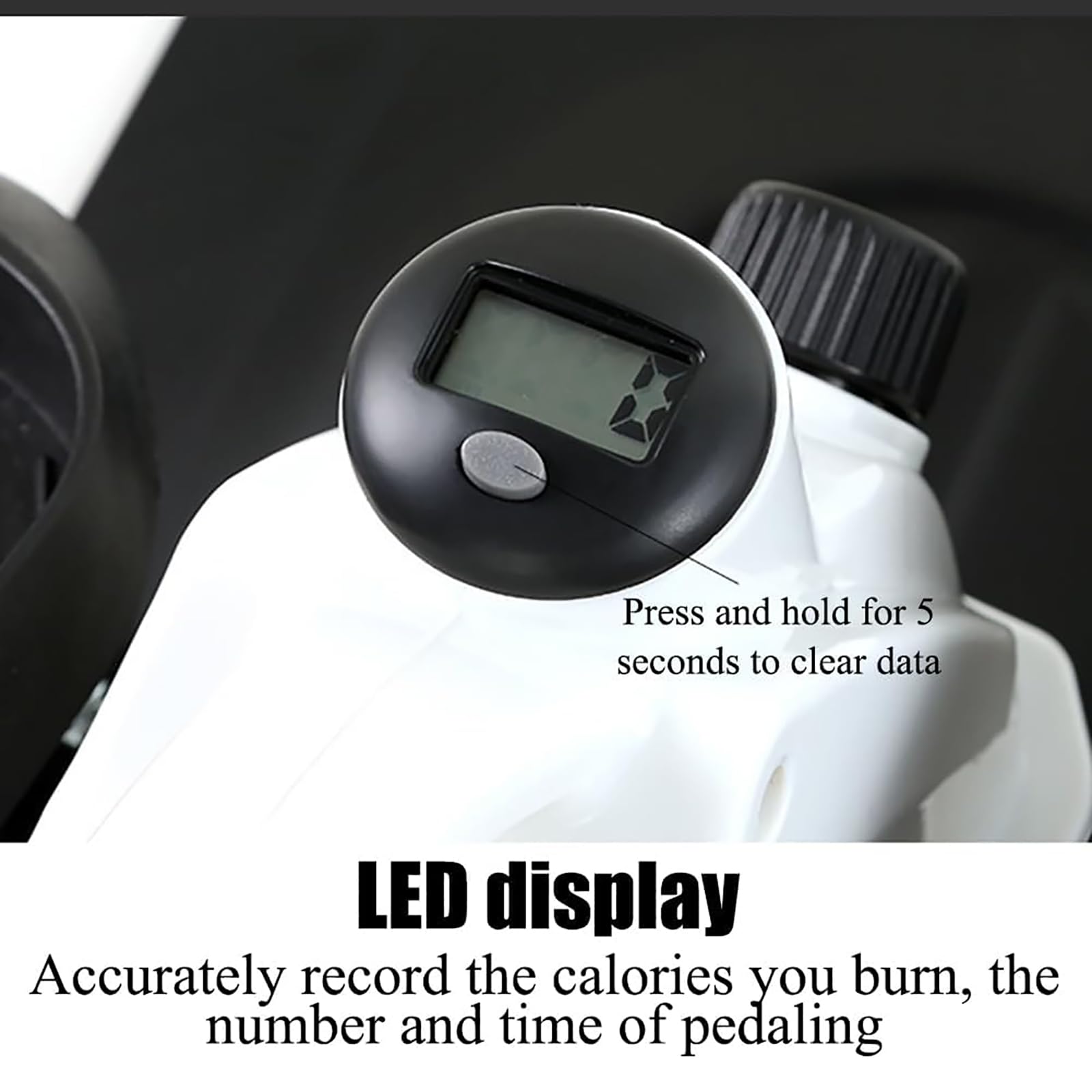 Pedaliera per Esercizi da seduti, Macchina ellittica da scrivania con Schermo a LED, carico da 100 kg e Resistenza Regolabile, Pedale Antiscivolo e Facile da riporre, per Persone sedentarie, Anziani