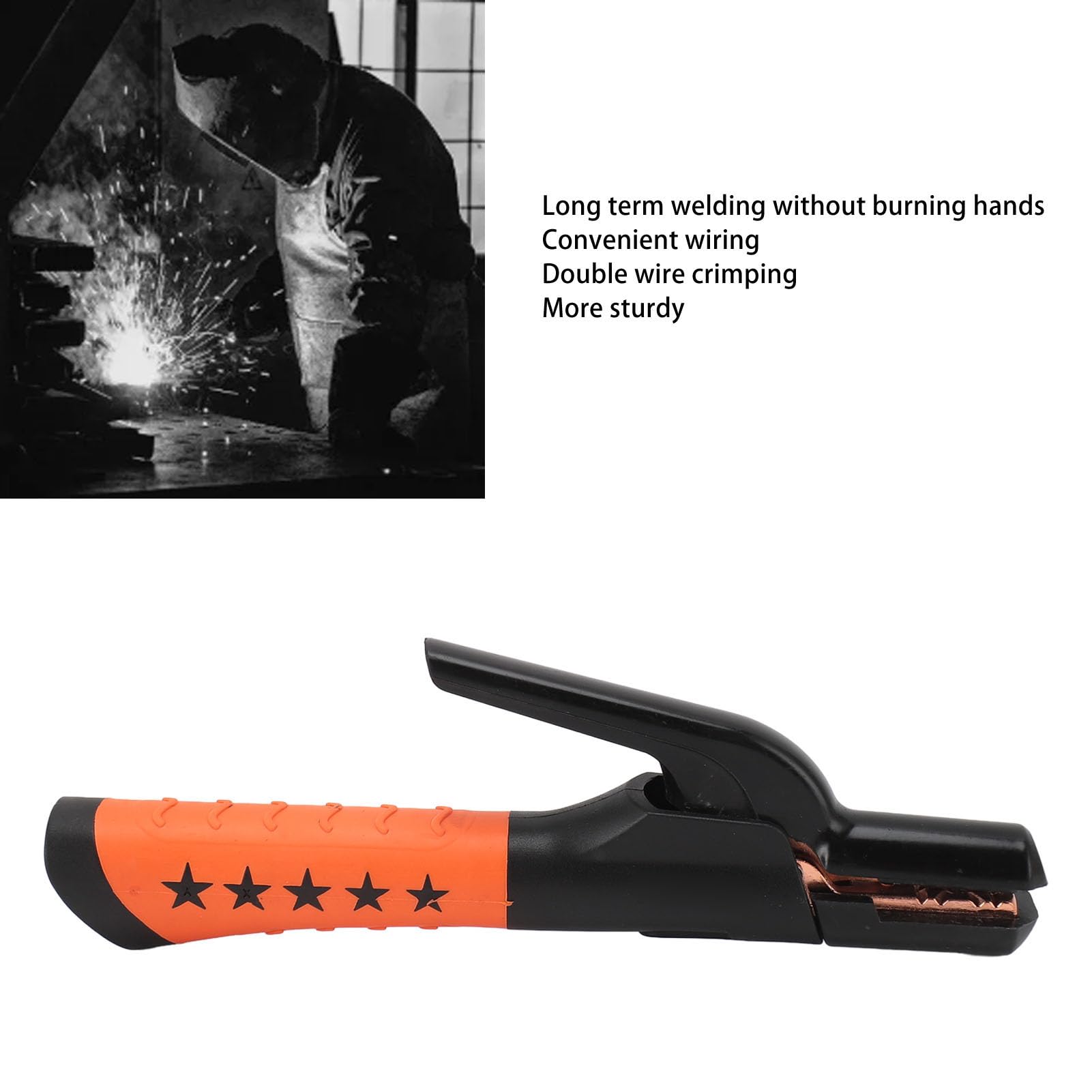 Welding Electrode Holder, 800A Electrode Holder Heavy Duty Jaw Holding Plier Electrode Clamp, Stick Welding Electrode Clamp for Arc MMA Welder