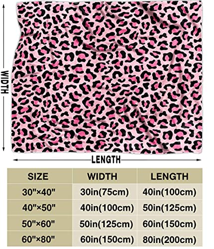 Luvivihome Black Pink Leopard Throw Blanket, Cheetah Print Blanket For Girls Women, Cozy Soft Blanket, Lightweight Blanket, Fluffy Fuzzy Warm Plush Flannel Fleece Blanket For Couch, Bed, Sofa, 40"X50" #TOP6