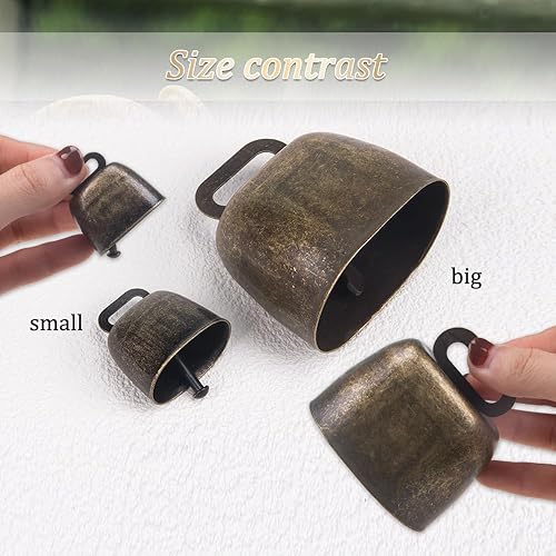 Vista 4 de KOOBOOK 2pcs vaca caballo oveja pastando cobre campanas ganado granja cobre fuerte bronce campana, Cobre, Cobre