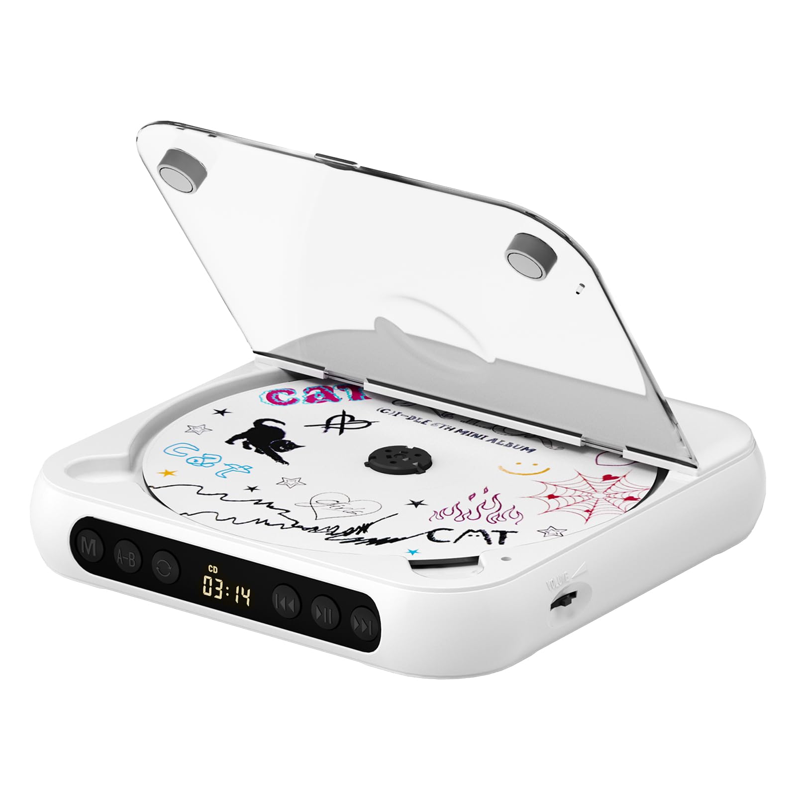 CD Player Portable with Bluetooth Desktop CD Players for Home with HiFi Sound Speakers,Mini Cute CD Player for Kids