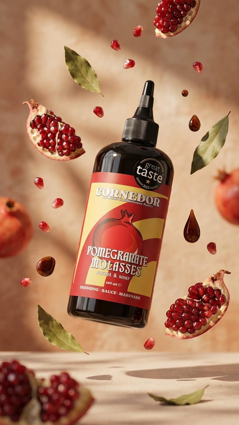 CORNEDOR - Melaza de Granada | 400 ml | Jarabe, Aderezo, Salsa, Marinada, | Agridulce | 100% Granada, Sin azúcares añadidos, Sin aditivos