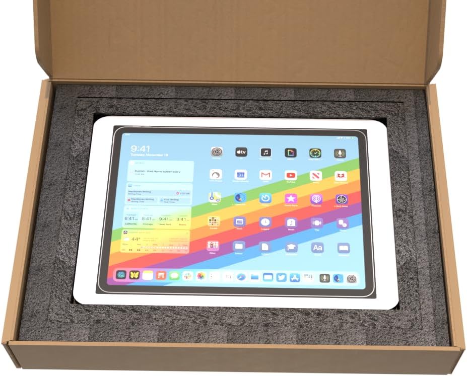 Tablet Shipping Box Including EPE Foam Insert Fits Most