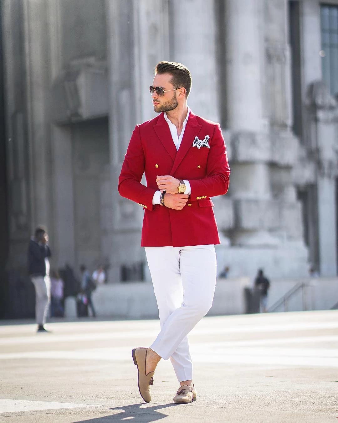 Uomo Doppio Petto Vestito 2 Pezzi Cena Sposo Smoking Giacca Pantaloni