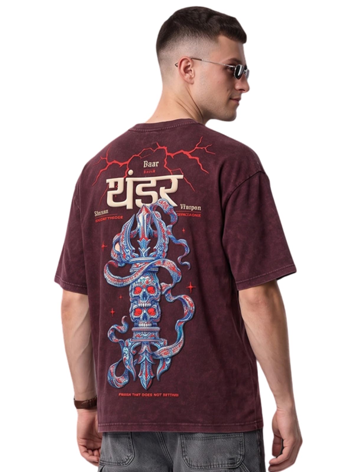 veirdo Men Oversized Puff Printed T-Shirt 240 GSM Pure Cotton Graphic Tee, Relaxed Fit Round Neck Half Sleeve Casual Streetwear Fashion (Size S to XXL)-picture-32