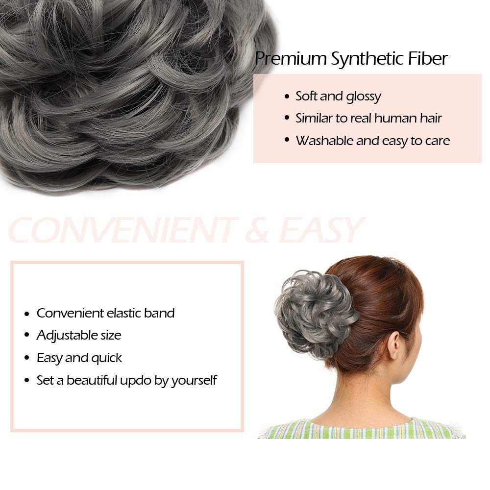 Amazon.com : Hairro Messy Hair Bun Synthetic Scrunchy Donut 