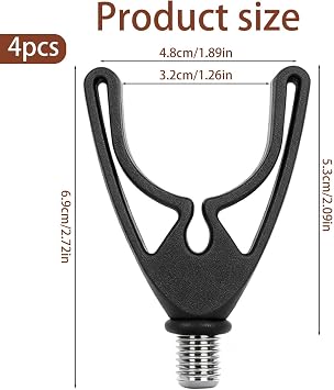 4 Pack Fishing Rod Pod & Bank Sticks Set with V-Back Butt Rests, Heavy Duty Durable Construction for Carp Fishing, Stable Support Fits All Rod Pods & Bank Sticks