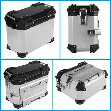 Universal Motorcycle Side Tool Box Luggage Hard Case Side Luggage, 38L Aluminum Motorcycle Waterproof Side Cases Panniers