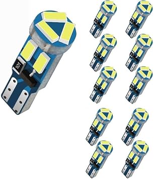 T5 Wedge LED Bulbs, 10 Pieces, with Twist Lock Base, 74, 70, 37, 17, 2721, PC74, PC37, LED Bulbs for Car Interiors, Indicators, Dashboards, Instrumentation, Panels Red