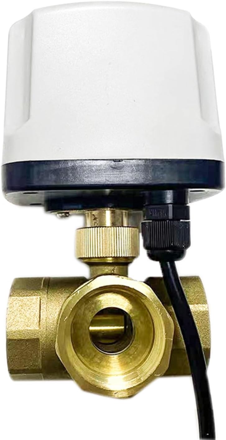 1inch 3 Way IP65 Motorized Ball Valve 220V 12V 24V 3-Wire 2 Control T/L Type Brass Electric Ball Valve 1Pcs (Color : L TYPE-24VDC, Size : 1 Inch)