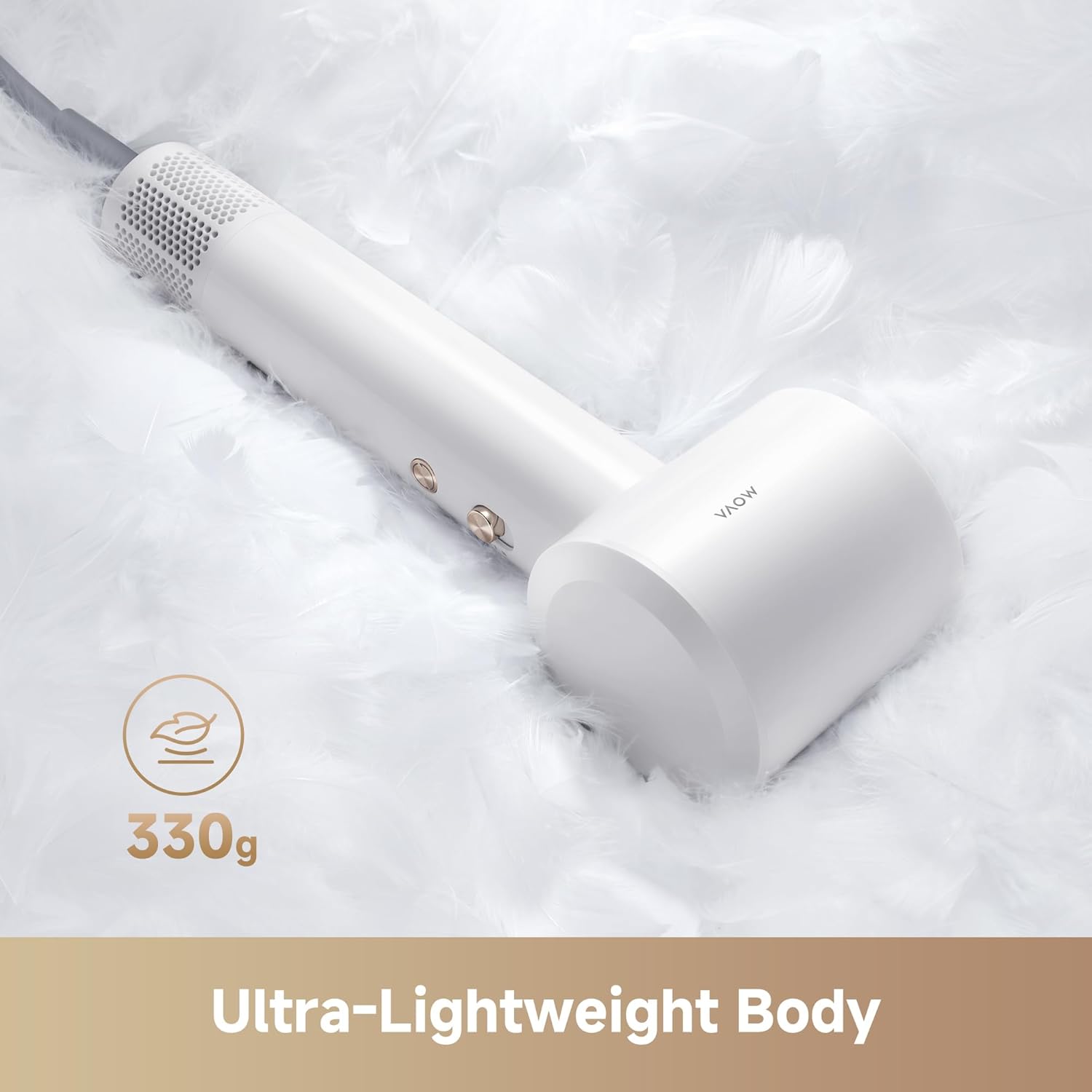 Mova Turbo Hair Dryer, 110000 RPM High-Speed Motor Blow Dryer Negative lon Care for Rapid Drying, 58dB Low Noise Constant Temperature Hairdryer, 0.72lb Ultra-Lightweight for Travel