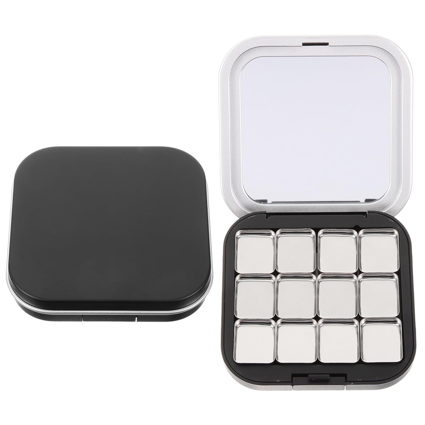 Beavorty 5 Ensembles Palette De Fards À Paupières Vide Fard À Paupières Pailleté Cosmetic Organizer Palette De Fard À Paupières Magnétique Plateau De Cosmétiques Métal Black 2 Pièces * 5