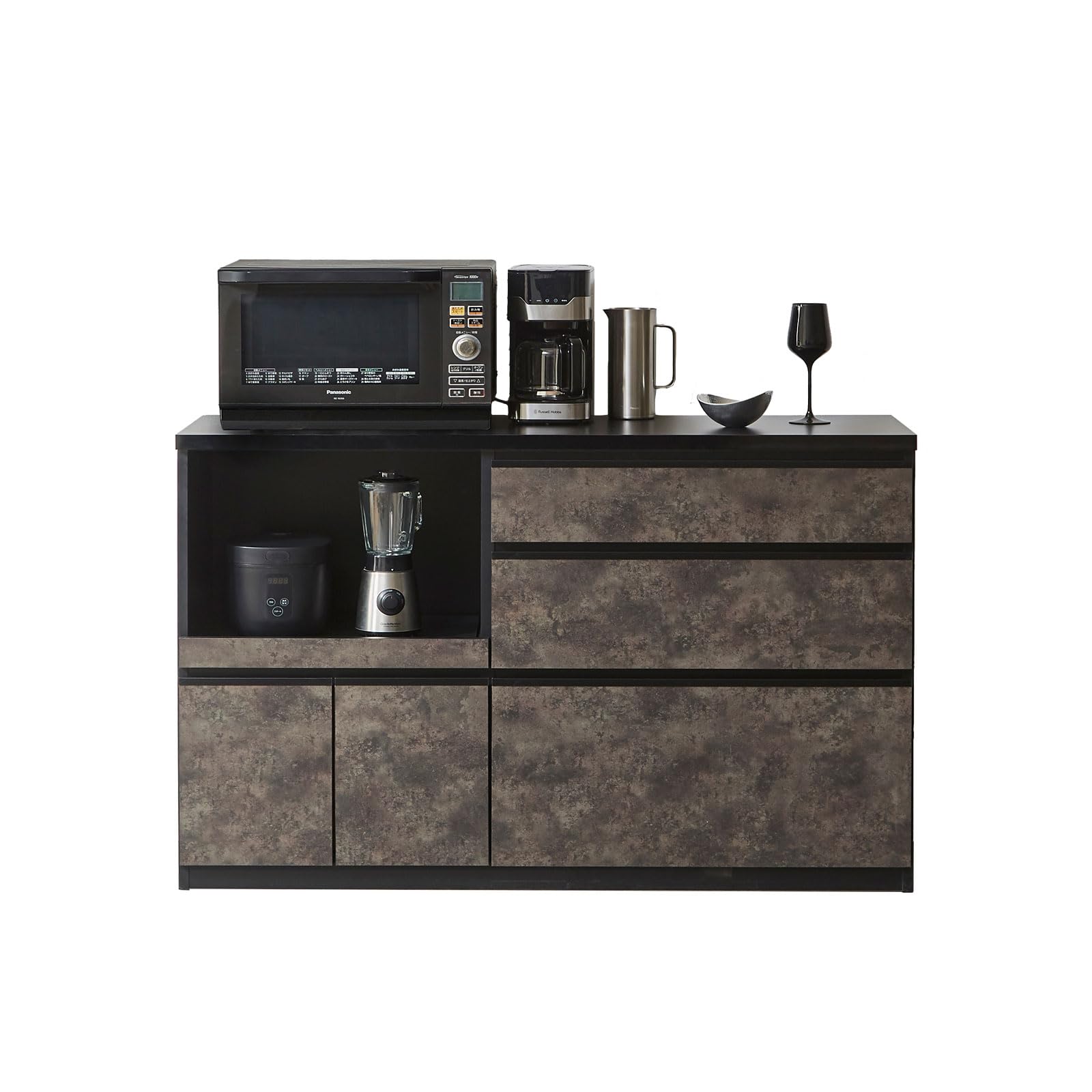 Amazon｜KAGUCOCO キッチンカウンター 完成品 [アンサンブル 幅140