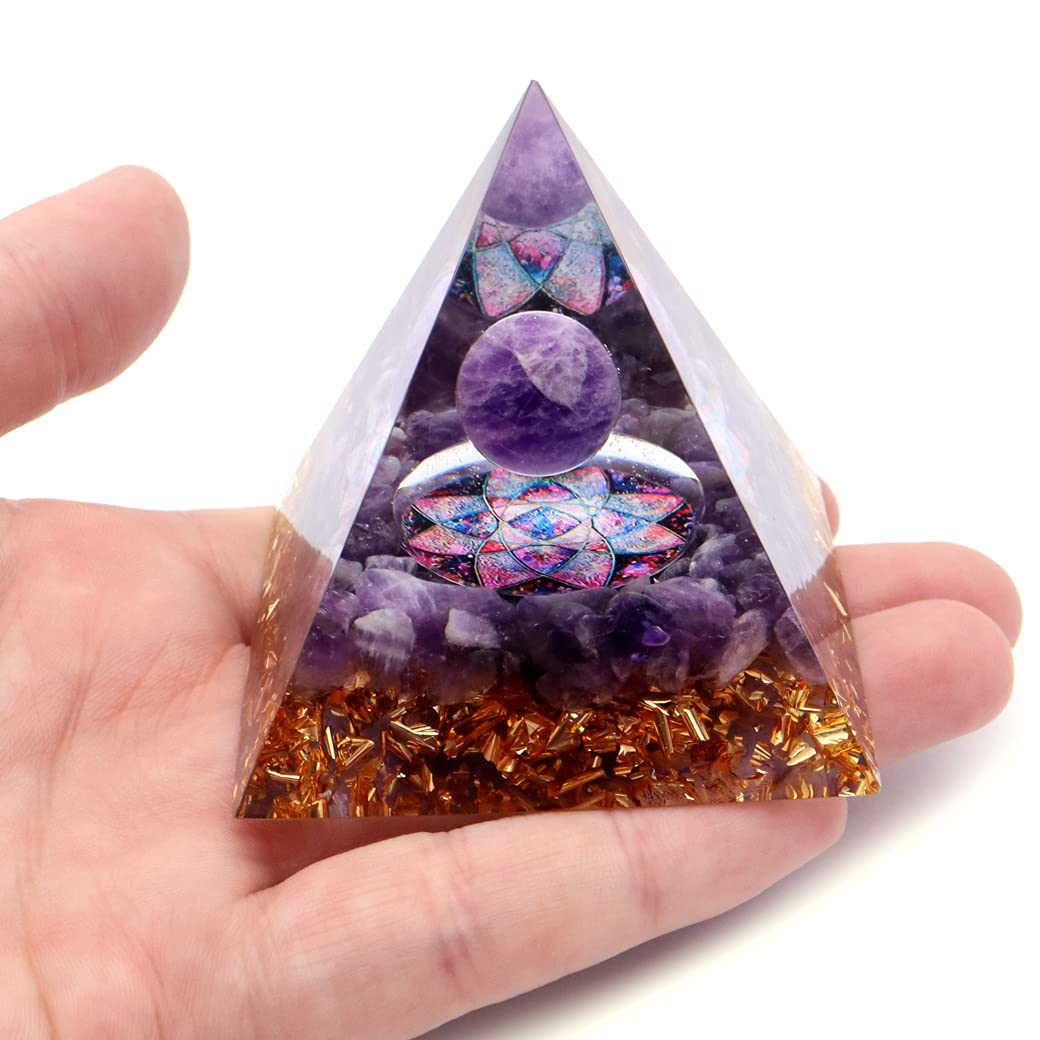 アメジストピラミッド置物 天然石ピラミッド置物 パワーストーン