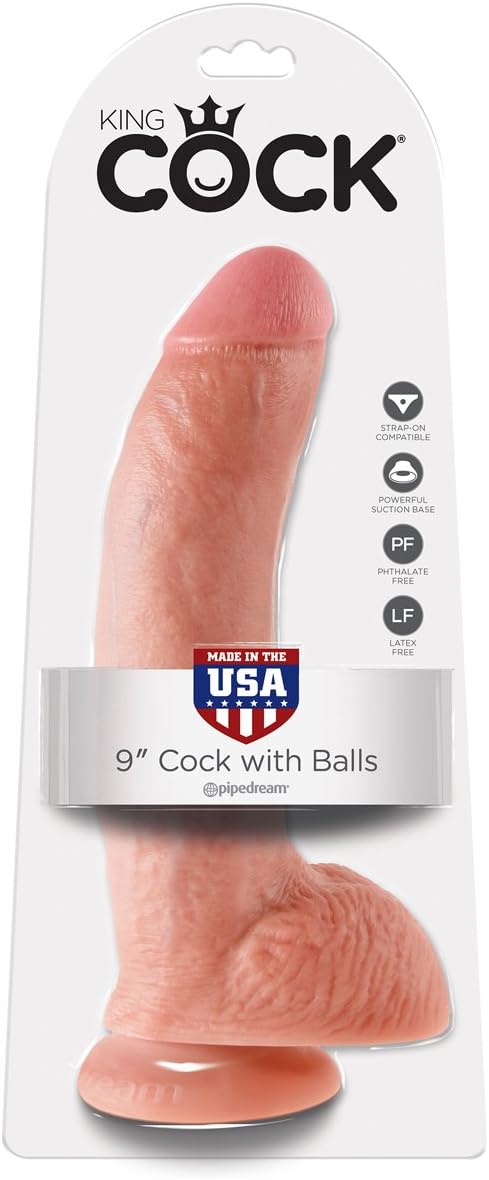 Pipedream King Cock with Balls, Flesh, 9 Inch