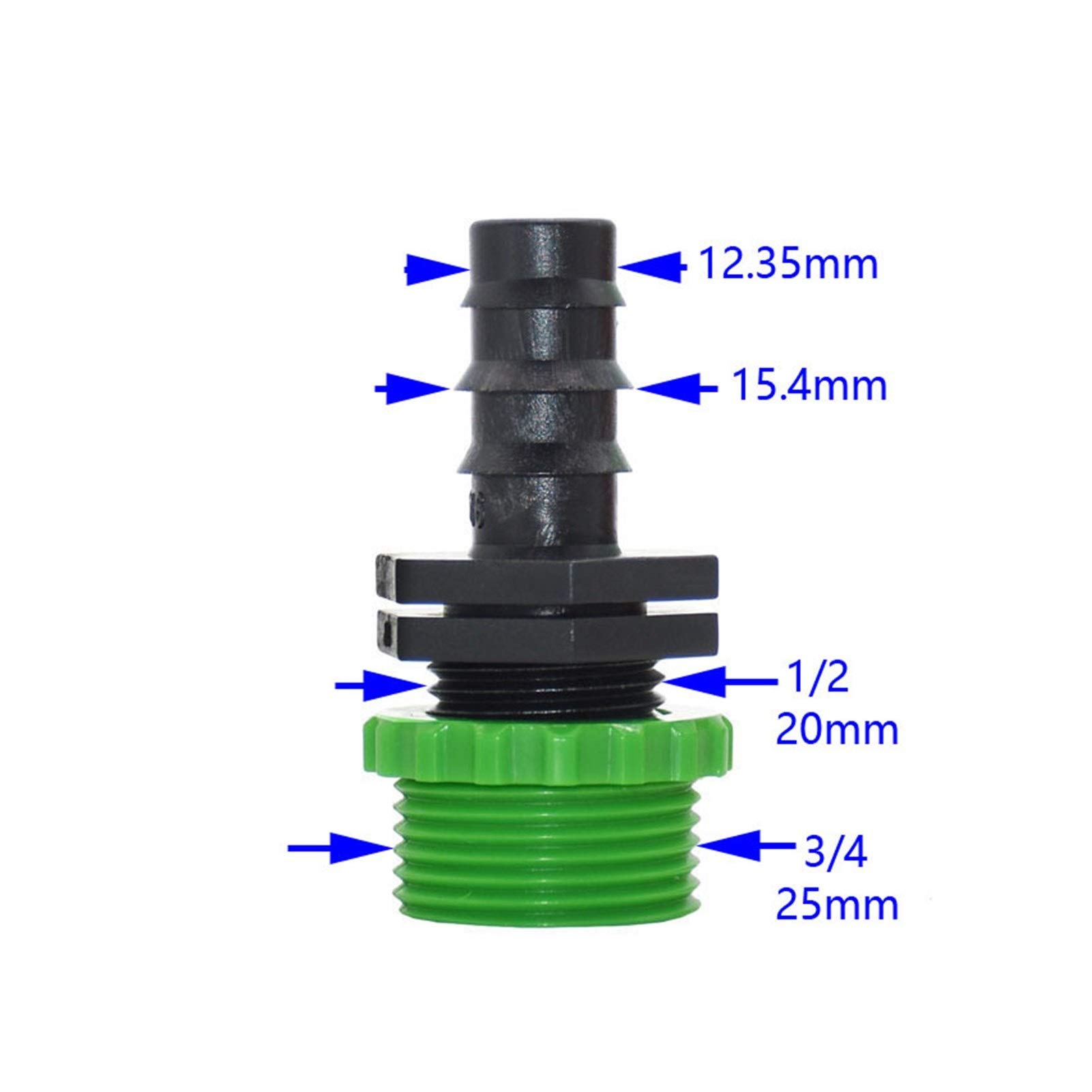 Connettore del Tubo da Giardino Filettatura Maschio 1/2 3/4 a 16mm 20 Millimetri 25 Millimetri Tubo for innaffiare connettore Water Garden Rubinetto e 1/2 3/4 Tubo connettore 40