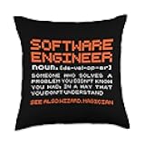 Software-Engineer Developer Definition Programming Coder Throw Pillow