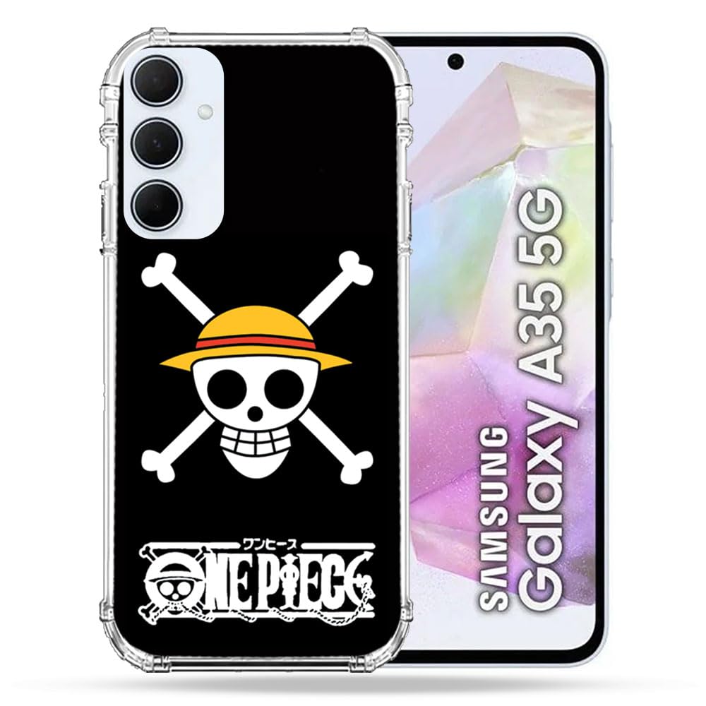 Cokitec Reinforced Case for Samsung Galaxy A35 5G Manga One Piece Skull Design