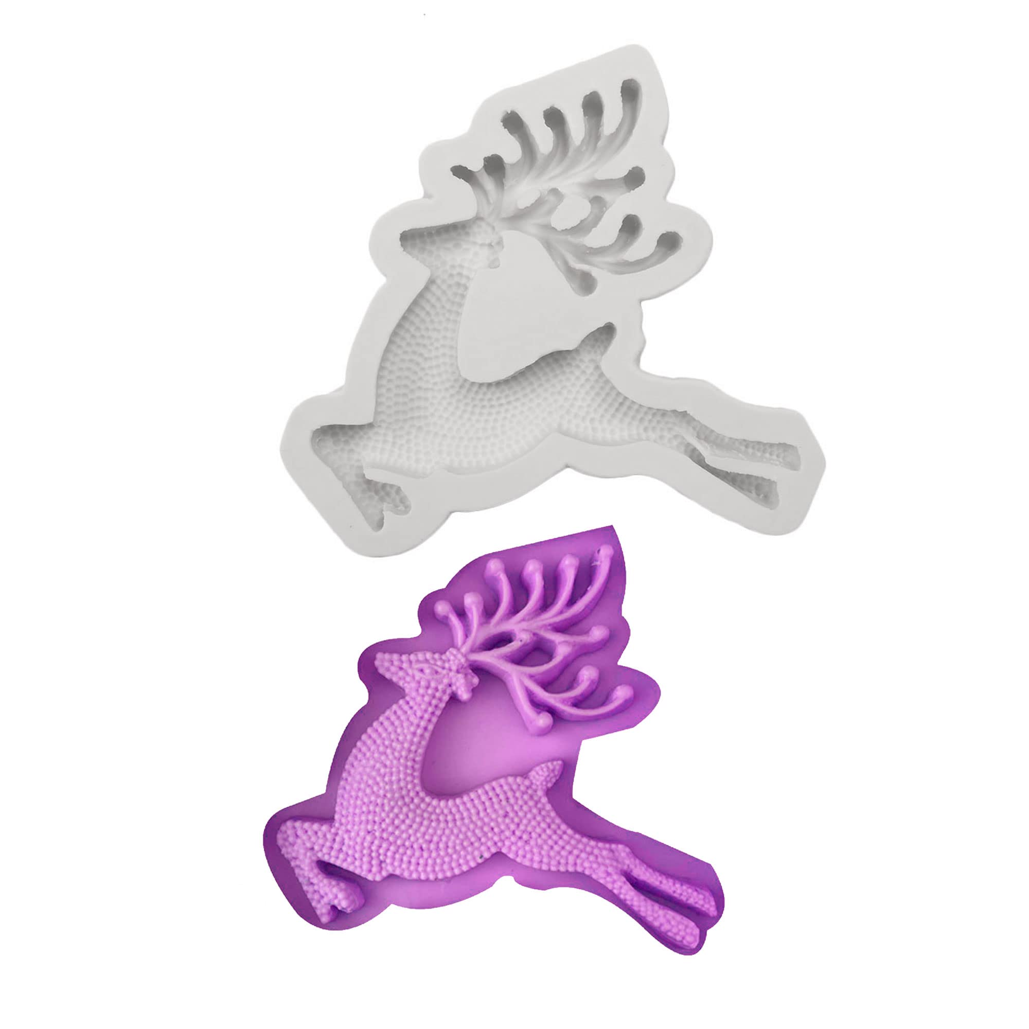 3D Reindeer Silicone Mold Christmas Deer Fondant Chocolate Mould Cake Cupcake Topper DIY Baking Decorating Tool