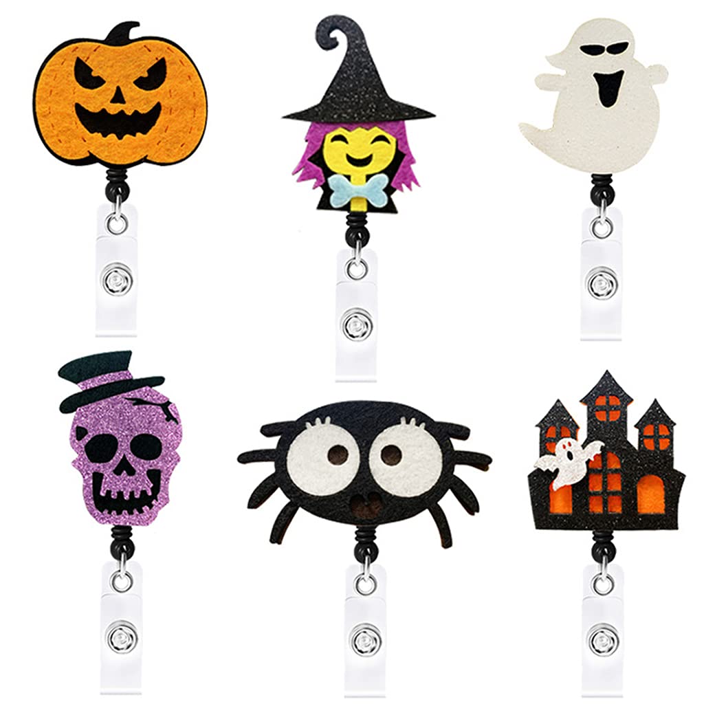 Porte-badge rétractable Halloween x6 pour infirmières et personnel - 8