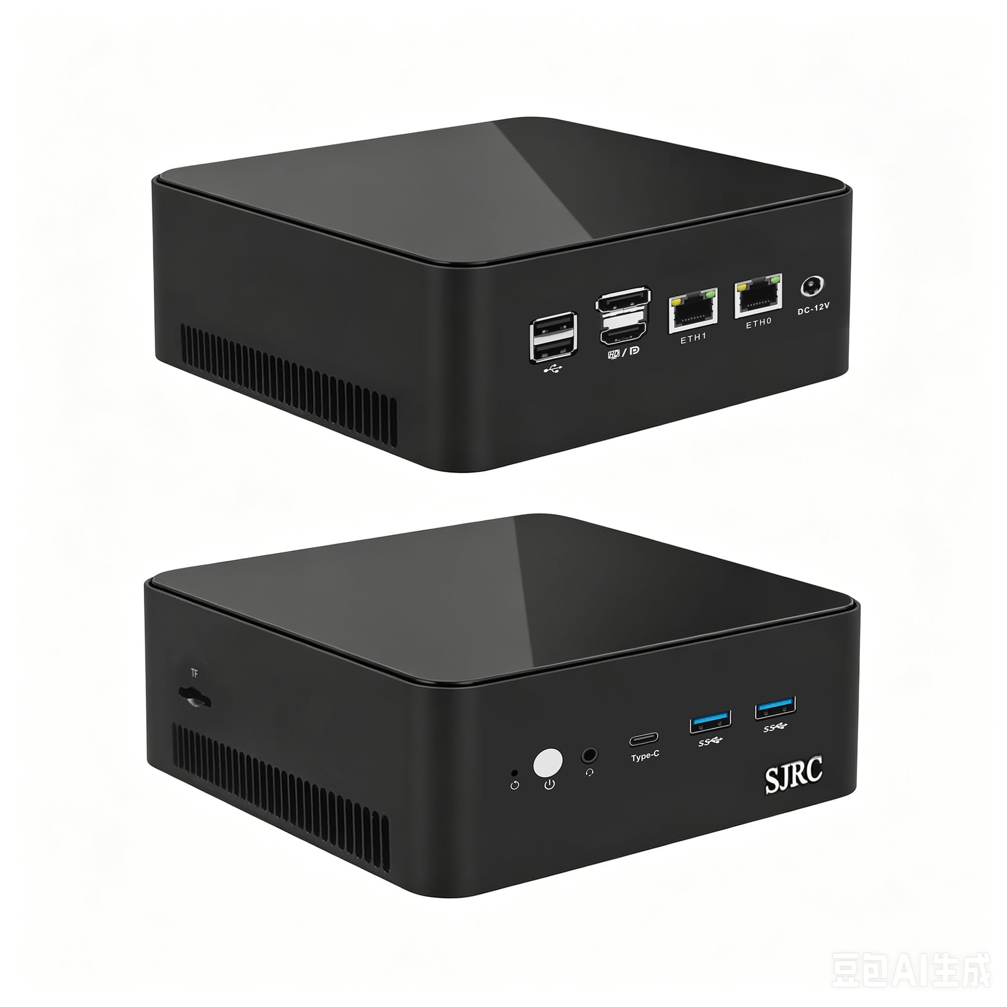 SJRC Mini PC Core 3 N350, Dual i226-V 2.5GbE LAN, Micro Desktop Computer, barebones, 2 x M.2 NVMe, 4K HD+DP+Type-C, TF slot, Linux, Home Business Office
