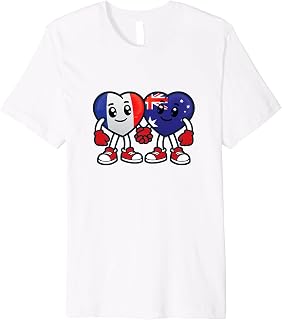 France and Australia Hearts Friendship Premium T-Shirt
