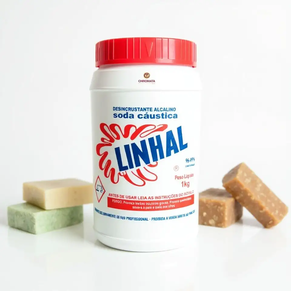 Soda Cáustica Pura 99% 1kg Linhal Desentupidor Potente, Produção de Sabão e Limpeza Profunda