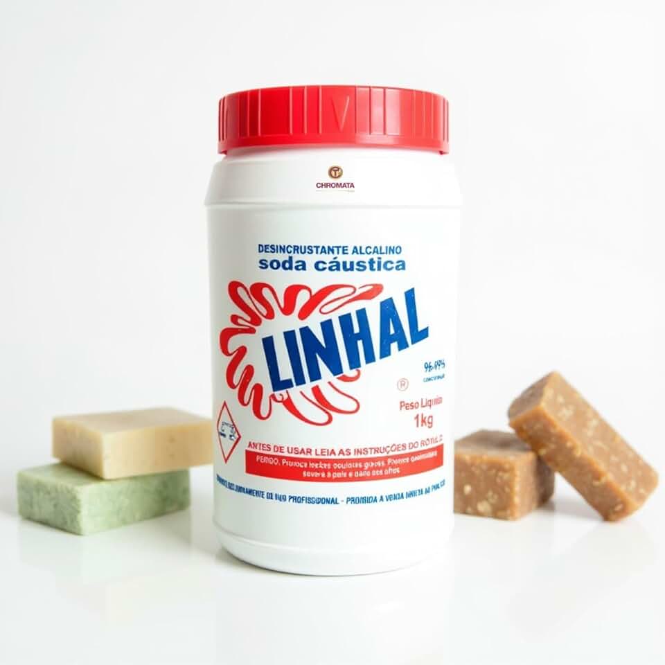 Soda Cáustica Pura 99% 1kg Linhal Desentupidor Potente, Produção de Sabão e Limpeza Profunda