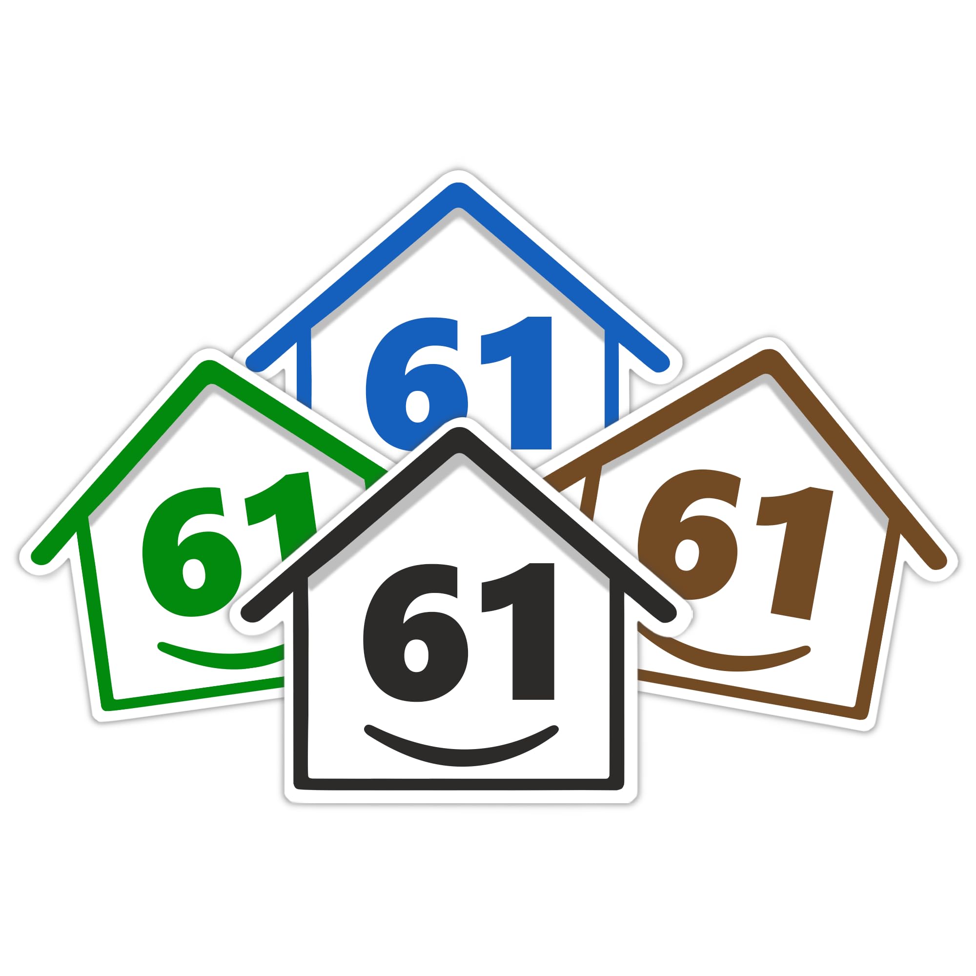 4 x Bin Numbers for Wheelie Bins, 1-99, 15cm ‘Happy House’ Colour Design Dustbin Stickers, Easy Application Stick On Number Stickers - Weatherproof Self Adhesive Vinyl – Blue, Black, Green, Brown (25) — view 56