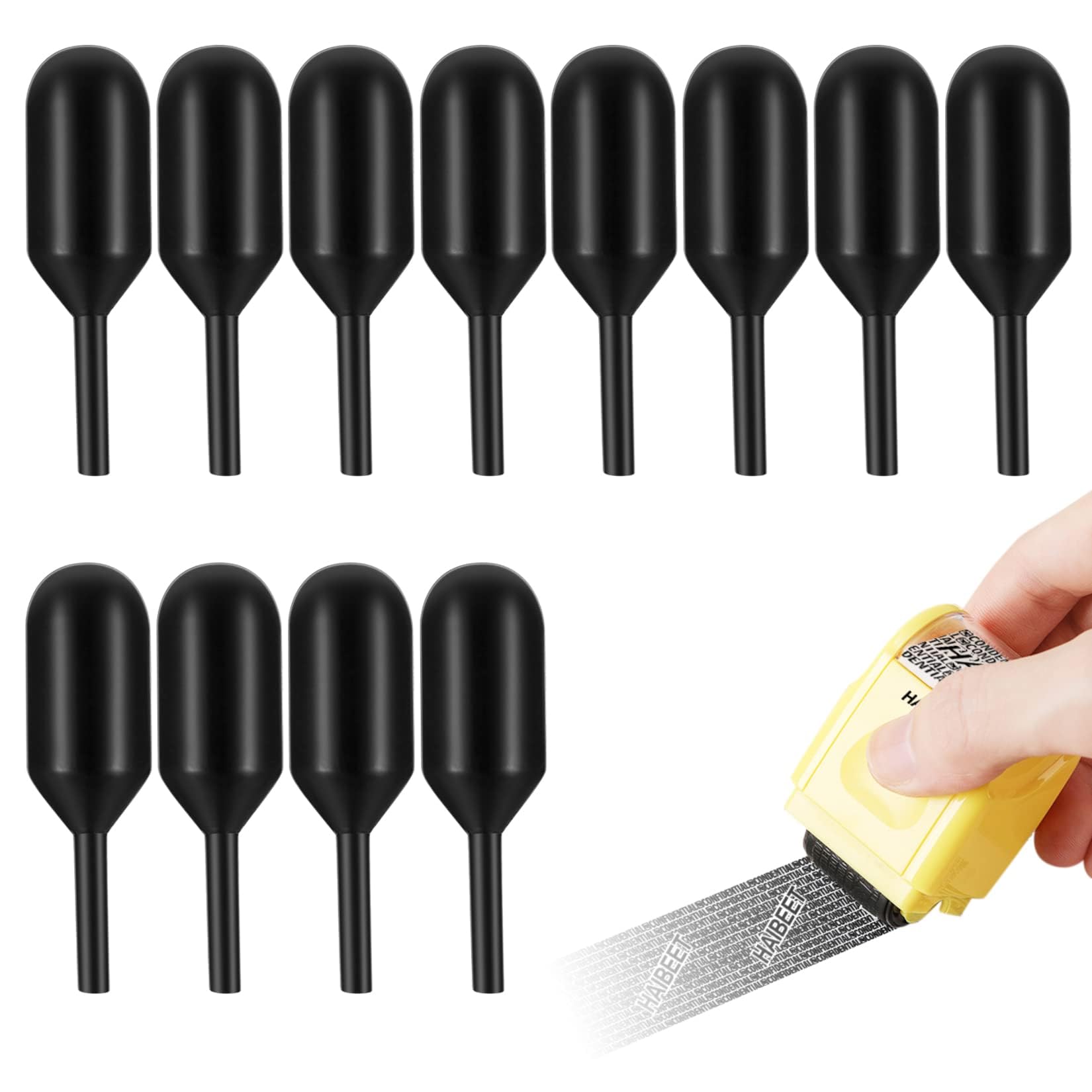 12 Pcs Identity Theft Protection Roller Stamp Ink Set, ID Security Theft Protection Roller Stamp Inks