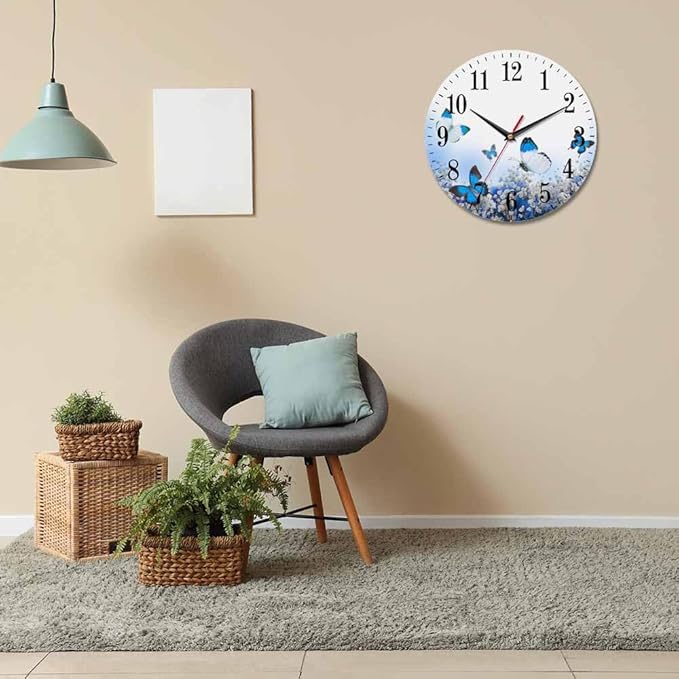 Reloj de pared Mxocom ramo de flores 10 pulgadas Analógico miniatura 6