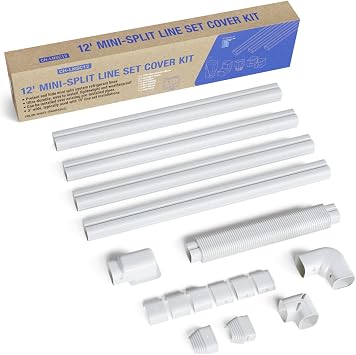 Cooper & Hunter Line Set Cover Kit for Mini Split Air Conditioners and Heat Pumps Paintable Durable Decorative 3" W / 12FT L