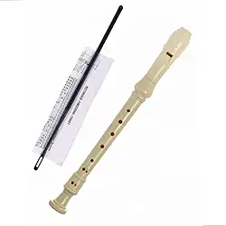 Flauta Doce Iniciante Estilo Alemão 8 Furos Com Vareta De Limpeza E Manual