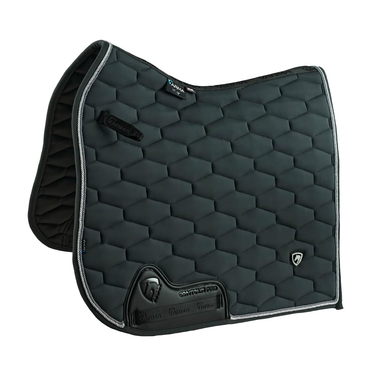 ARMA - Manta para Silla de Montar Caballos Eltar Dressage (15 in - 16,5 in) (Gris)
