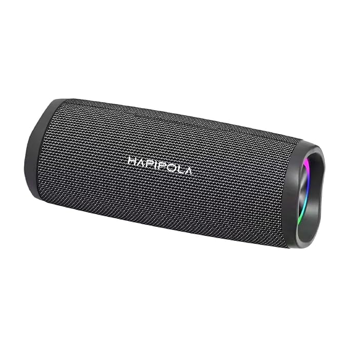 HAPIPOLA Bluetooth Speaker Aqua Nexus | Immersive Audio | Good Bass | 10+ Hours Playback | USB Input | RGB Lights | Portable | Type c Charging | Built in mic | dustproof | handfree Calling Waterproof