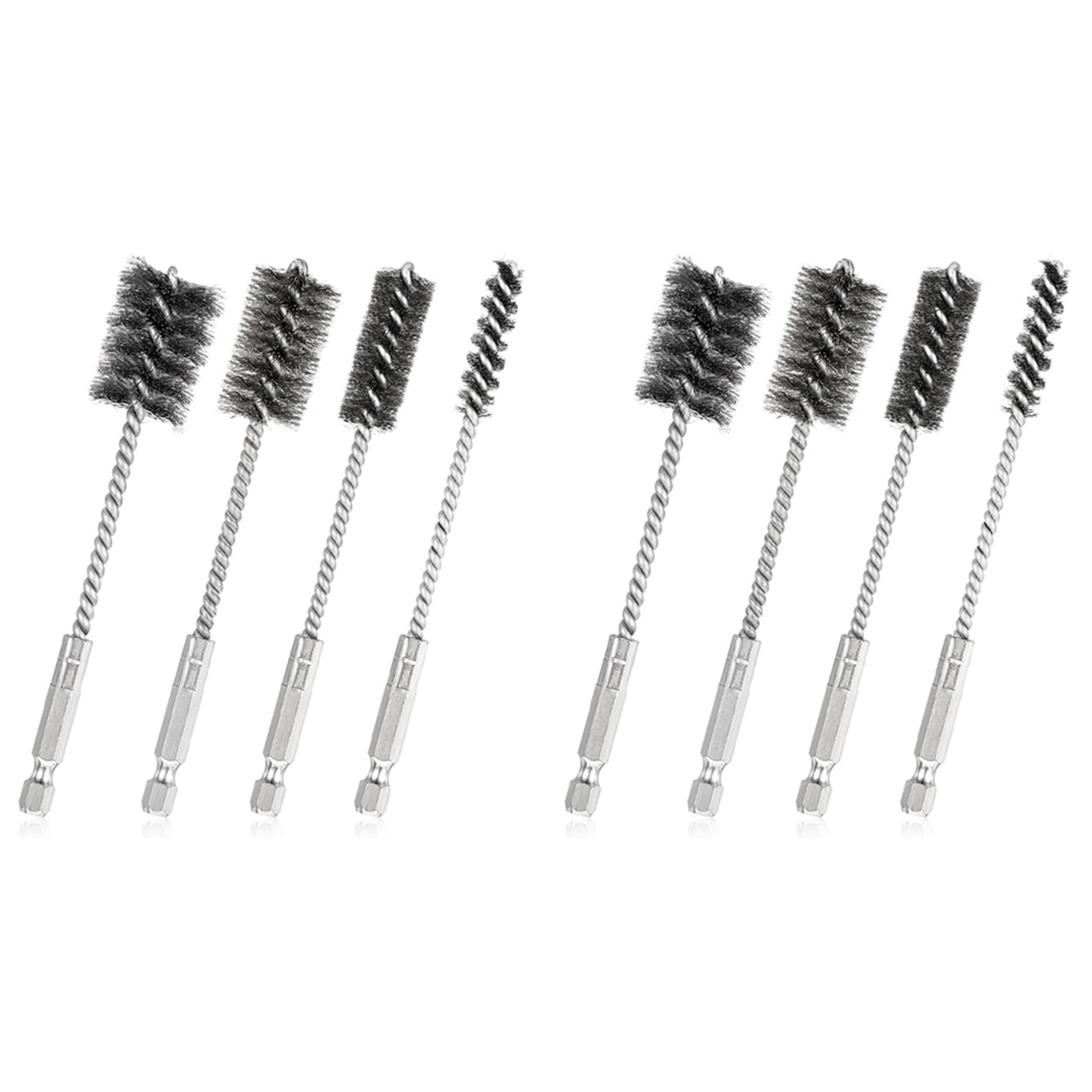 Jnchdghwa As Shown 8 Pcs Wire Brushes For Drill Stainless Steel Bore Brush Set 3/8In 1/2In 3/4In 7/8In For Drill Ports Tubes Bearings