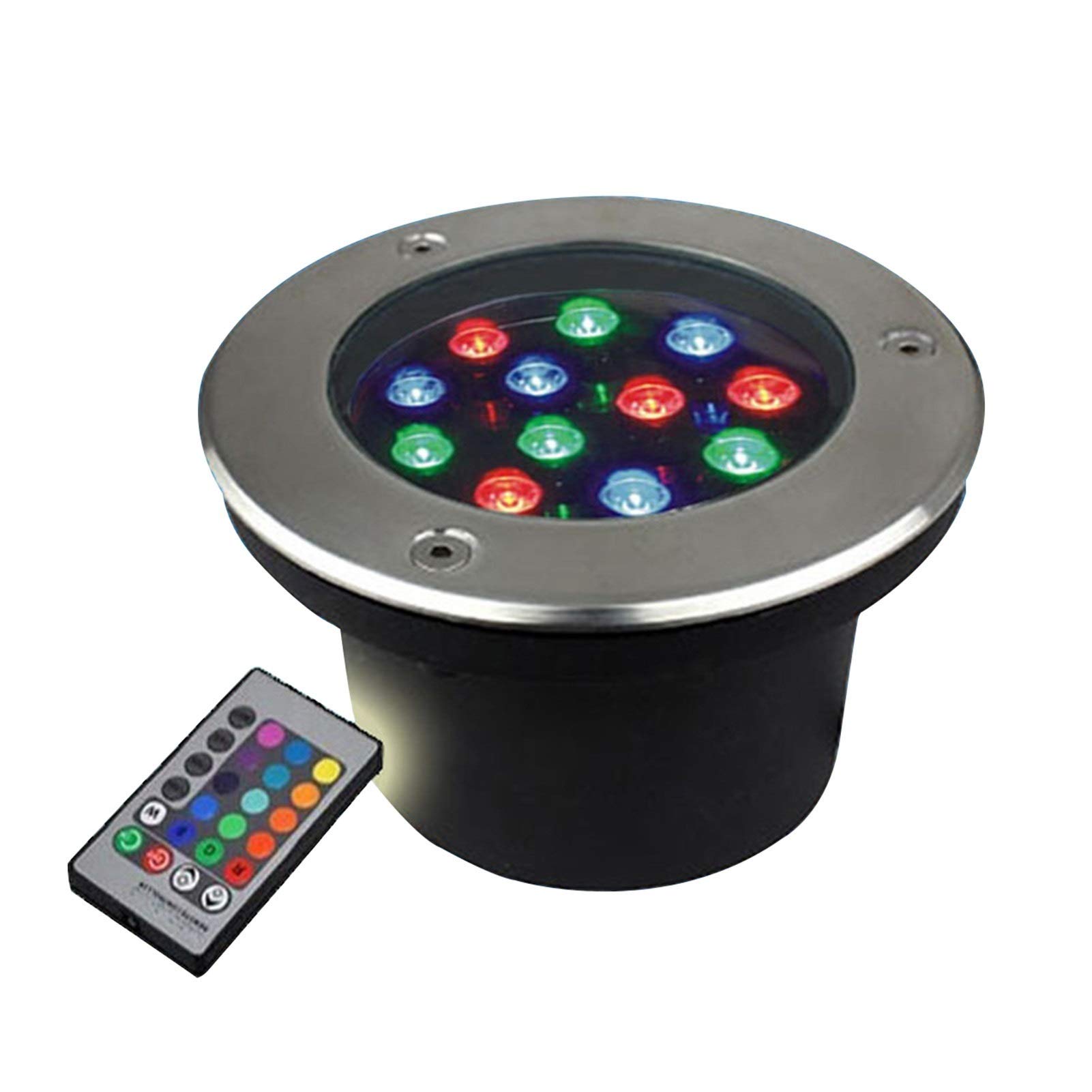 Faretto Subacqueo Incasso Faretti Piscina RGB con Telecomando IP68 Impermeabile Acciaio Inossidabile for Giardino, Piscina, Piscina, All'aperto (Colore : 220V, Misurare : 15W)