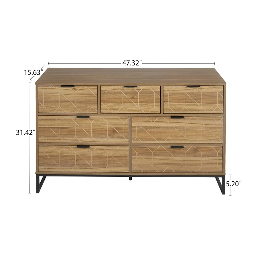 木製モダンチェスト 引き出し7つ 【公式通販】