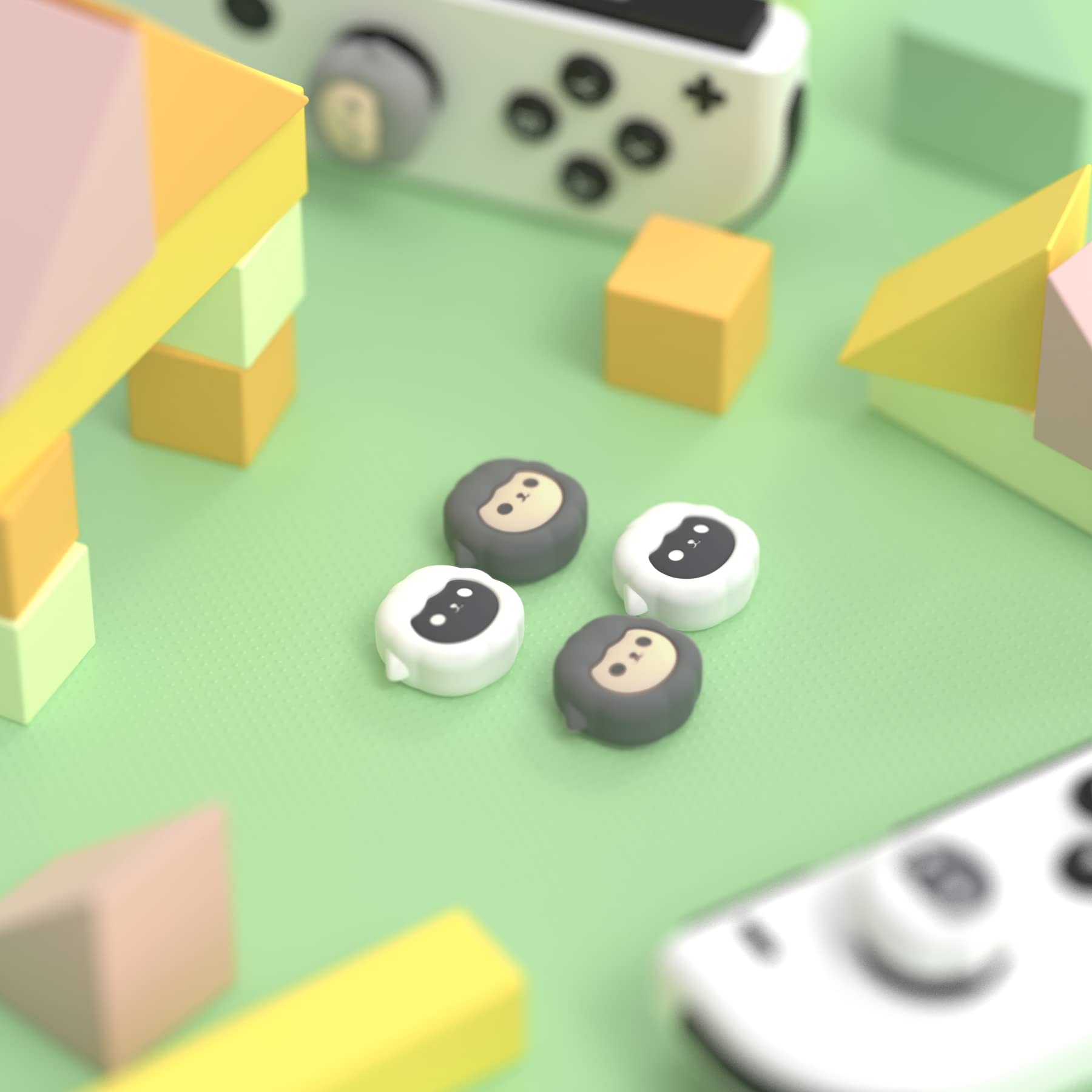 PlayVital Copri Analogici per Nintendo Switch/OLED,Cover Levette Analogiche per Joycon,Gommini Thumb Grip Accessori Silicone per Nintendo Switch Lite(2 Paia)-Piccola Pecora - 4