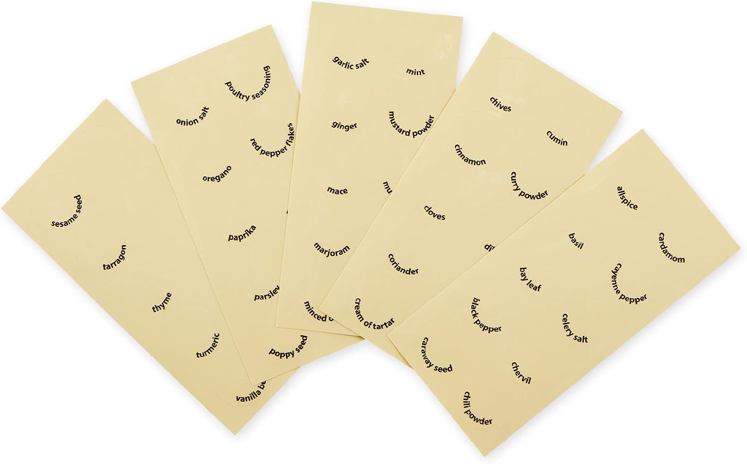 RSVP International Kitchen Organization Collection Spice Labels, Round, 50 Count