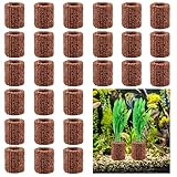 25 Stück Aquarium Wasserpflanzen Fester Ring,Aquarium Filter Ringe Keramikringe,Dekoration,Wasserpflanze Ringe