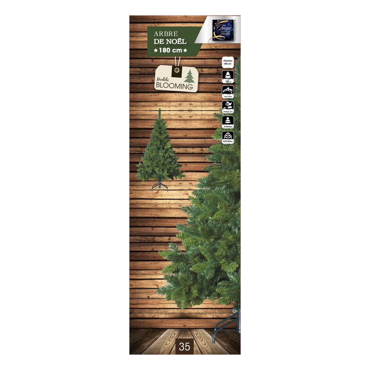 Sapin de Noël artificiel blooming VERT - Hauteur 1m80 - 622 Branches - Qualité luxe