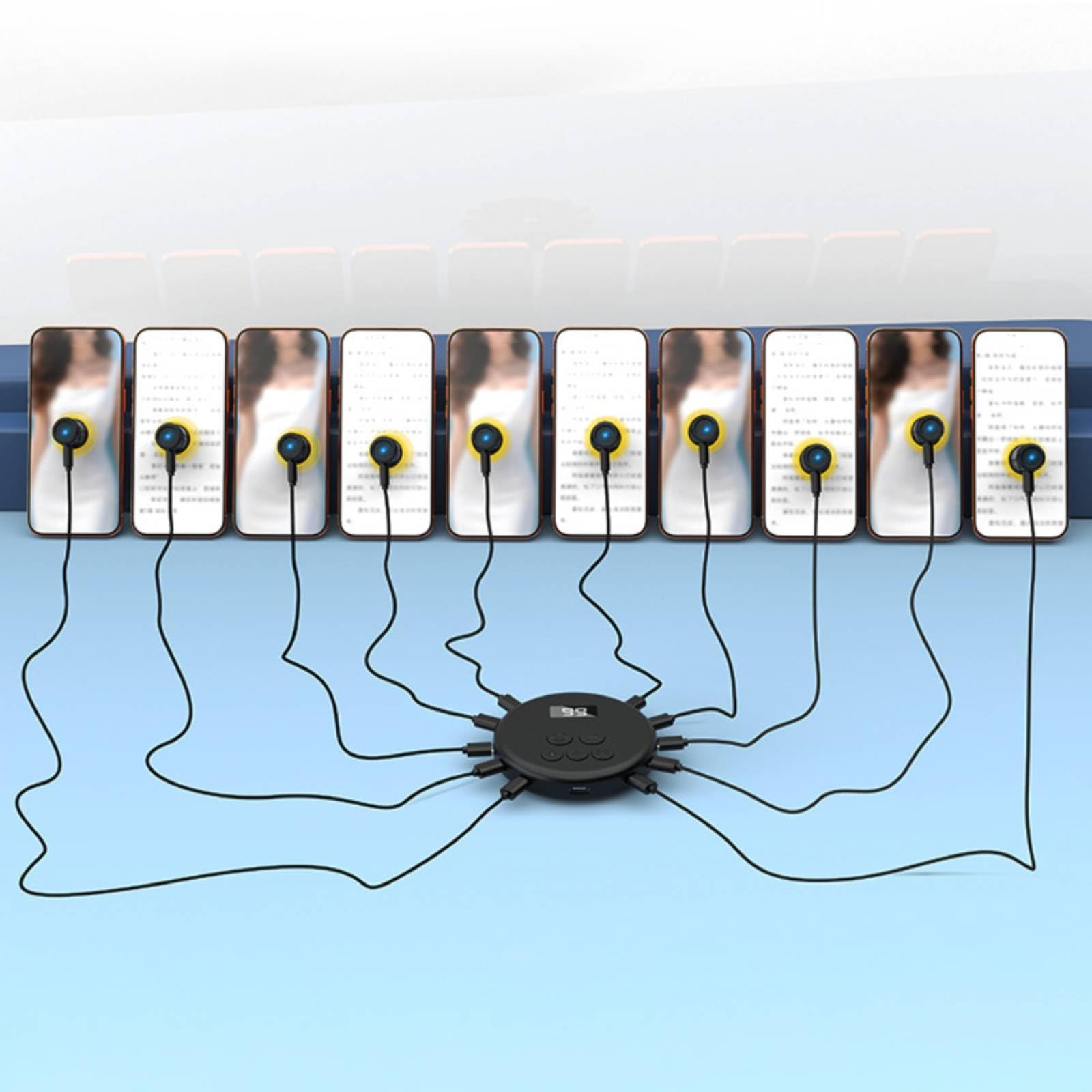 Pulsador Automático Pantalla Recargable Pulsador Pantalla con Cable Table Dispositivo para Jugadores, Juegos Móviles, Tareas Repetitivas, Moderno, con 8 Cabezales De Clic